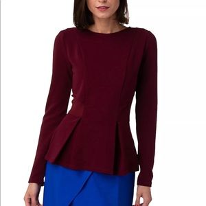 Guess Long Sleeve Peplum Mesh Open back Blouse